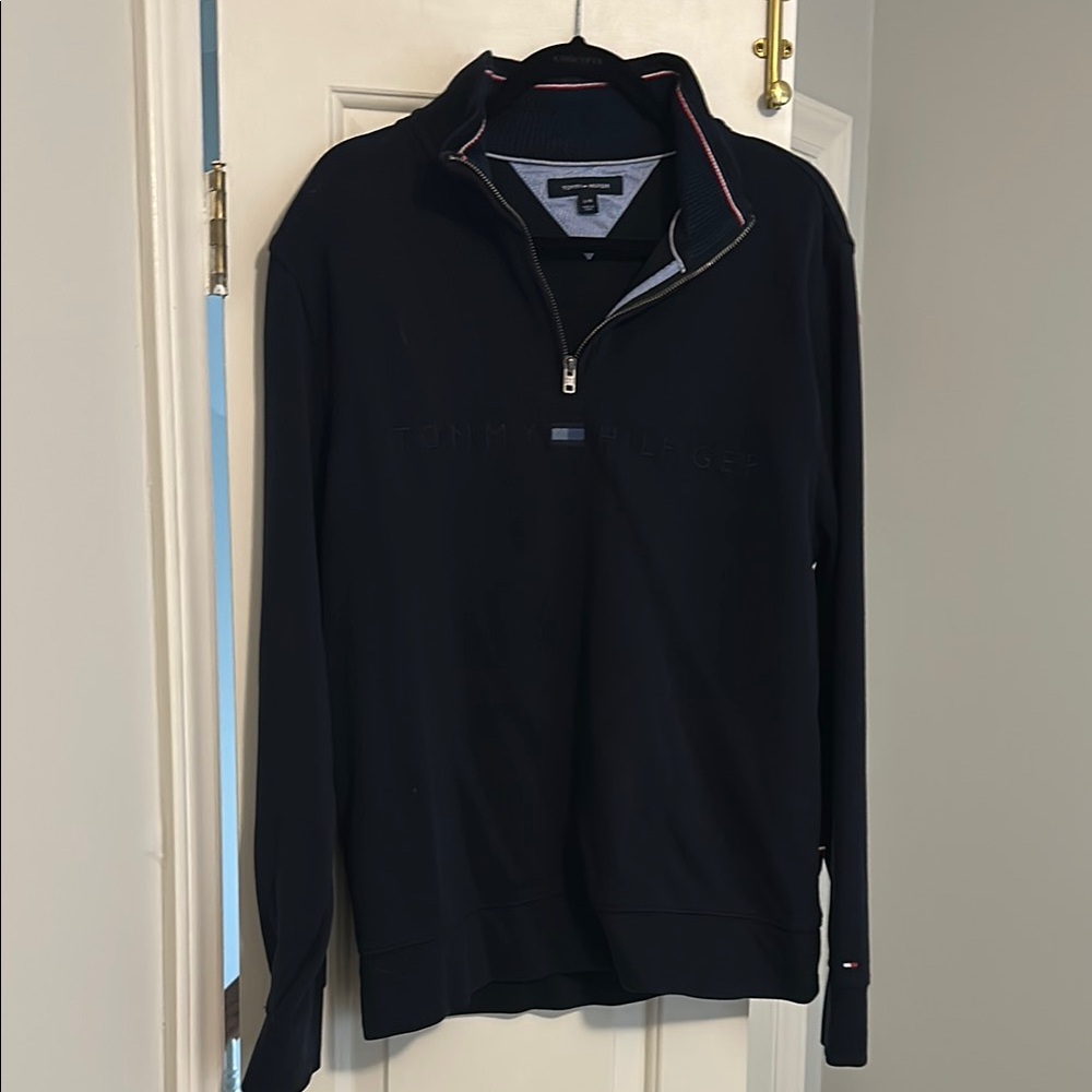Tommy Hilfiger Men's Navy Zip-Up Sweater